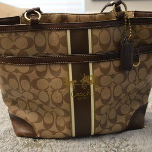 Coach Signature Stripe Tote